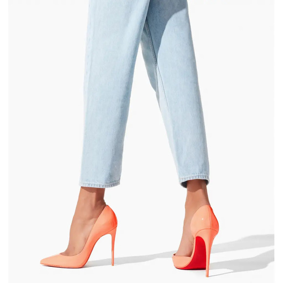 Christian Louboutin Iriza 100 Drag Orange Patent Leather D'Orsay Heel Pump 40 - Picture 3 of 12